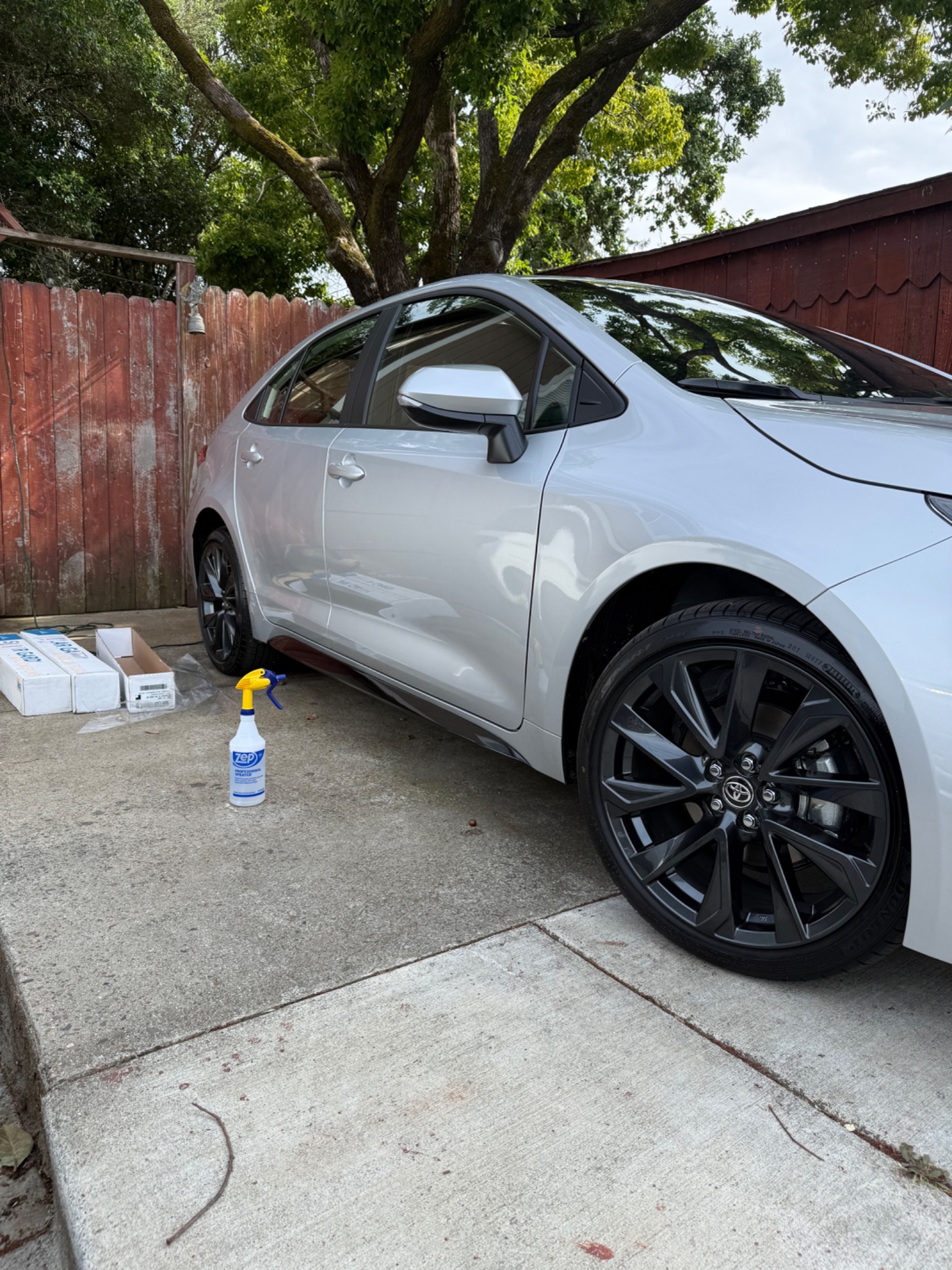 Before tint on silver sedan in Napa CA