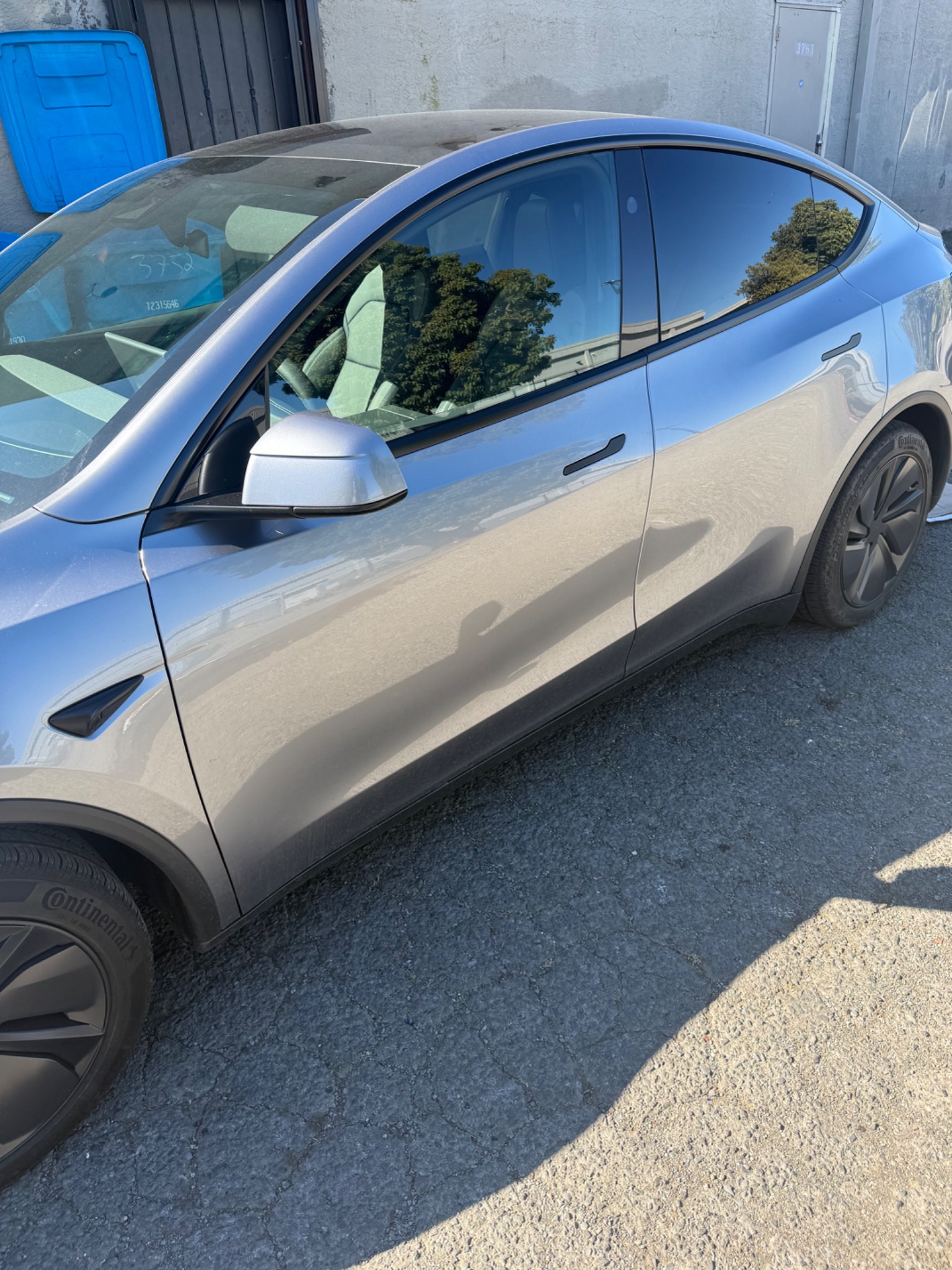 Before tint on Tesla Model Y in Napa CA